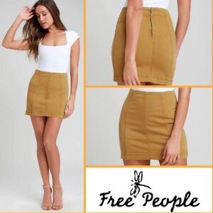 Free People Modern Femme Denim Mini Skirt – Mustard 💛